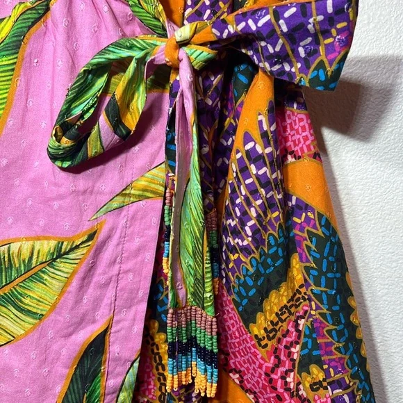 FARM RIO Mixed Prints Mini Wrap Dress Size XS - Picture 4 of 8
